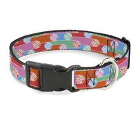 Sony Pictures Pet Collar, Dog Collar Plastic Buckle, Wheel of Fortune Wheels Collage Multi Color, 7 to 8.5 Inches 0.5 Inch Wide