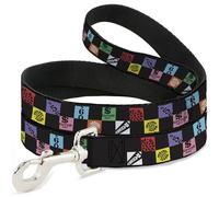 Sony Pictures Pet Leash, Dog Leash, Wheel of Fortune Checker Icons Black Multi Color, 6 Feet Long 1.0 Inch Wide