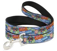 Sony Pictures Pet Leash, Dog Leash, Wheel of Fortune Quotes and Prizes Collage Blue Multi Color, 6 Feet Long 1.0 Inch Wide