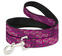 Sony Pictures Pet Leash, Dog Leash, Wheel of Fortune Wild Text Wave Pink Green Black, 4 Feet Long 1.0 Inch Wide