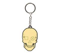 Sony Playstation Biker Skull Rubber Keychain, Unisex, Yellow/black (Ke505417Sny) Multi One Size