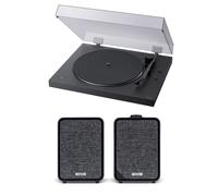 Sony PS-LX310BT Bluetooth Turntable and Ruark MR1 MK3 Active Bluetooth Speakers with Built-in MM Phono Preamp Black