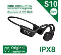 SONY S10 Bluetooth 5.4 Bone Conduction Wireless Headphones 30 Meters Depth IPX8 Waterproof Swimming Headsets 32GB RAM MP3 Player S10 OrangeRed