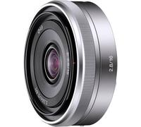 Sony SEL16F28 E16mm F2.8 Pancake lens in Silver