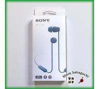 Sony WI-C100 Neckband In-Ear Wireless Bluetooth Earbuds Blue DSEE 25h Battery