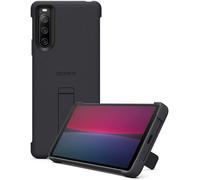 Sony Xperia 10 IV Style Cover Case with Kick Stand Durable Black Blue Purple