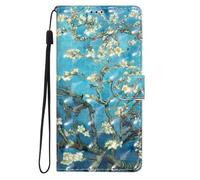 Sony Xperia 10 V 2023 Case, Magnetic Protective PU Leather Shockproof Wallet Flip Phone Case with Card Holder Kickstand Cover for Sony Xperia 10 V 2023,Blue blossom