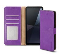 (Sony Xperia 10 VI, Purple) For Xperia 10 (VI) Leather Book Flip Wallet Case