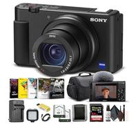 Sony ZV-1 Digital Camera Black DCZV1/B, 64GB Memory Card, Corel Photo Software, NP-BX1 Battery, Card Reader, LED Light, HDMI Cable, Deluxe Soft Bag, Charger, Flex Tripod, and More