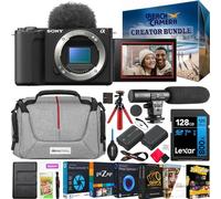 Sony ZV-E10 II Mirrorless Alpha APS-C Interchangeable Lens Content Creators Camera Body Black ZVE10M2B Bundle with Deco Gear Case + Microphone + Extra Battery + Compact Tripod & Accessories Kit