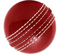 SOO Cricket Ball Hard Ball Leather Hand Crafted Senior Match Quality Youth Practice Training Balls Weight 5.5oz (Red)