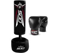 SOO Kid's Free Standing Boxing Punching Bag With Gloves For Martial Arts, Kick Boxing, Thai, Karate, MMA | Fitness, workout, Multi Gyms Home Practice Set (Black)