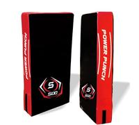 SOO Large Kick Shield Curved & Straight Pad | Shock Absorbing Gel Foam Shield For Martial Arts Training, UFC, MMA, Kickboxing and Karate | Heavy Duty PU Outer Cover (Straight, Red/Black)