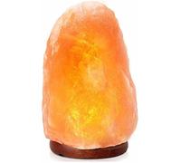 SOO Natural Himalayan Salt Lamp Pink100% Crystal Rock 7-10kg Hand Crafted Beautiful Gift Healing Ionizing Lamp Wood Base UK Switch & Bulb Room Decoration