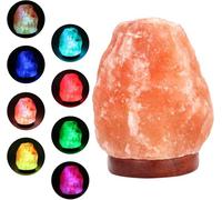 SOO Natural Himalayan Salt Lamp with 7 Colors Changing, 100% Natural Crystal Rock Salt Light Glow Hand Crafted Night Light for Lighting, Decoration Gift Exam