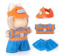 SOOBEEKE 17cm Doll Clothes Set - 3PCS Outfit with Hat, Top & Shorts - Small Doll Clothes & Accessories for 15 - 17 cm Dolls - NO Doll Included - Great for Display, Play or Gift