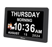 Soobest Dementia Digital Clock for Seniors Elderly, 20 Alarm Reminders 3 Ringtones for Memory Loss Alzheimers, Electric Time Date Day Large Display Calendar Clock, Auto DST, 1024 * 600P HD