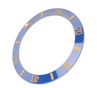 soobu Ceramic Watch Bezels Insert, Watch Bezels Insert Ring 40mm Diameter Beautiful Luminous Clear Scale for Perfect Fitment for Watchmakers (Gold Character Blue Back)