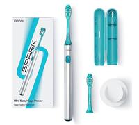 SOOCAS Electric Toothbrush Sonic Toothbrush: Mini Portable Travel Toothbrush, Intelligent Timer, USB-C Fast Charge, 2 Hours for 40 Days, with Travel Case, Aluminium Alloy Handle - Spark, Silver