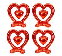 Soochat 4Pcs Standing Heart Balloon Love Foil Balloon for Anniversary Wedding Valentines Day Birthday Party Decoration Photo Props