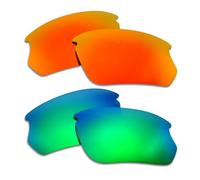 SOODASE For Oakley BiSphaera Sunglasses Red/Green 2 Pairs Polarized Replacement Lenses