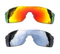 SOODASE For Oakley EVZero Pitch Sunglasses Red/Silver 2 Pairs Polarized Replacement Lenses