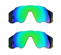 SOODASE For Oakley Jawbreaker Sunglasses Green 2 Pairs Polarized Replacement Lenses