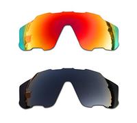 SOODASE For Oakley Jawbreaker Sunglasses Red/Black 2 Pairs Polarized Replacement Lenses