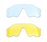SOODASE For Oakley Jawbreaker Sunglasses Transparent/Transparent Yellow 2 Pairs Replacement Lenses