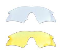 SOODASE For Oakley M Frame Sweep Sunglasses Transparent/Transparent Yellow 2 Pairs Replacement Lenses