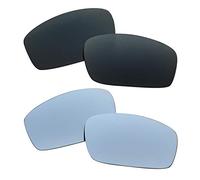 SOODASE For Oakley Monster Pup Sunglasses Black/Silver 2 Pairs Polarized Replacement Lenses