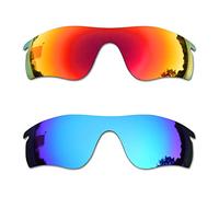 SOODASE For Oakley Radarlock Path Sunglasses Red/Blue 2 Pairs Polarized Replacement Lenses
