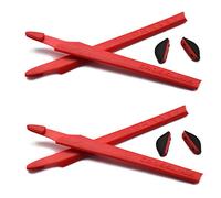 SOODASE Red 2 pcs Replacement Silicone Earsocks Rubber Kit For Oakley Crosslink Sunglasses