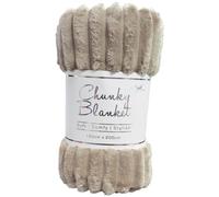 Soodie&Zuzu's Chunky Rib Teddy Fleece Blanket Throw Sofa Bed Couch Snuggle Throw Blankets Super Soft Luxurious Cozy Faux Fur Microfibre Fleece Throws 150 X 200 CM (Beige)