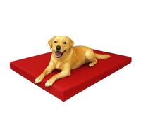 Soodie&Zuzu's Extra Large Orthopaedic Dog Bed Crate Mattress Foam, Waterproof & Washable Cover Pet Bed for Puppy, Dogs (Red, M-L)