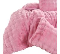 Soodie&Zuzu's Luxury Square Teddy Fleece Cushion Cover 45x45 cm, Ultra Soft Fluffy Decorative Cushion Cover in Blush Pink