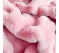 Soodie&Zuzu's Luxury Square Teddy Fleece Mink Throw, Ultra Soft Thermal Blanket 150 x 200 cm in Blush Pink - Warm, Fluffy, Cozy Winter Sofa & Bed Throws
