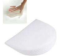Soodie&Zuzu's Round Wedge Cushion 31×29×7.5 cm, Memory Foam Anti-Reflux Support Pillow with Breathable Washable Cover (White, 31 × 29 × 7.5 cm)