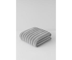 Soodie&Zuzu's Teddy Fleece Big Cord Thermal Mink Throw, Ultra Soft, Warm Blanket for Sofa & Bed, Luxury Thick Cord Design 150x200 cm - Silver