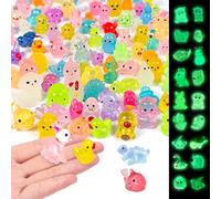 Soodyoow 120PCS Mini Luminous Resin Animals, 10 Styles Tiny Resin Glow In The Dark Animals, Little Small Animal Figures for Micro Fairy Garden Landscape, Aquarium Decor Crafts