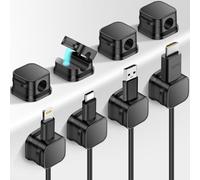 Soodyoow 8 Pack Magnetic Desk Cable Clips Management, Self Adhesive Wire Holder, Strong Adhesive Wire Charger Holder for Nightstand, Kitchen Appliances, Office Supplies