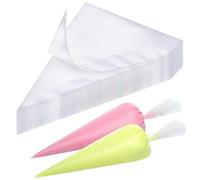 Soodyoow Piping Bag, 100Pcs Disposable Piping Bags, Icing Bags Disposable, 31×21cm Large Clear Decorating and Pastry Bags for Cake Cupcake Dessert Cookies Decoration