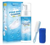 soodyoow Shoe Cleaner Kit, 200ml White Trainer Cleaner, Shoe Cleaning Kit with Brush & Towel, No-Rinse Foam Sneaker Cleaner Removes Dirt & Stains for Shoes, Sneaker, Canvas, PU Leather