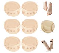 SooGree 3 Pairs Ball of Foot Cushion Pads Honeycomb Fabric Forefoot Socks Pads Women's Invisible Toeless Half Socks Metatarsal Pads for Women Men Forefoot Care (3Pairs Beige, M)