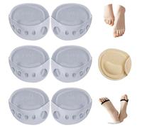 SooGree 3 Pairs Ball of Foot Cushion Pads Honeycomb Fabric Forefoot Socks Pads Women's Invisible Toeless Half Socks Metatarsal Pads for Women Men Forefoot Care (3Pairs Gray, M)