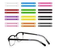 SooGree Colorful Soft Silicone Eyeglasses Temple Tips Sleeve Retainer,Anti-Slip Elastic Comfort Glasses Retainers, Templetip, 12 colors