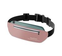 SooGree Running Waist Pack for Men Women, Lightweight Waterproof Sports Belt Bag, Phone Running Pouch, Night Reflective Fitness Storage Bag for Running Cycling Hiking Traveling, Blue/Pink, Sport