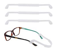 SooGree Silicone Glasses Straps, 3 Non-slip Elastic Sports Spectacle Straps for Kid Boys and Girls, Adult Sunglasses Straps, Clear, 3 packs