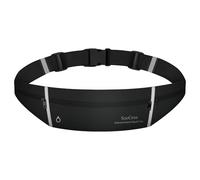SooGree Slim Running Belt Sport Fanny Pack for Women Men,Outdoor Reflective Waist Pack Runner Pouch Belt, Zipper Waterproof Running Phone Holder Jogging Pouch for Phone Money Belt Waist Bag, Black,