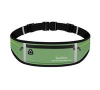SooGree Slim Running Belt Sport Fanny Pack for Women Men,Reflective Waist Pack Runner Pouch Belt, Zipper Waterproof Running Phone Holder Jogging Pouch for Phone Money, GSP8806 Green, Sport